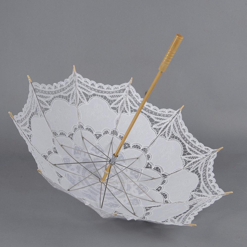 Lace Parasol Ombrello sposa in pizzo bianco decorazione addobbo estate foto ricordo