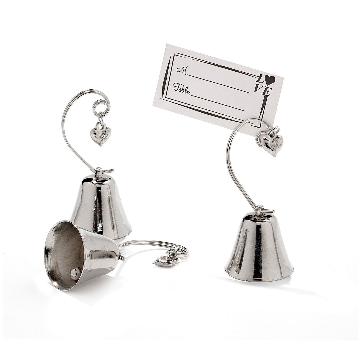 Segnaposto Campanelle Tirabacio Lega segnatavolo con cuore incluso il biglietto