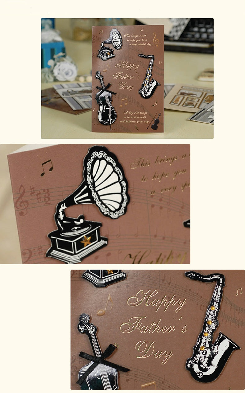 Biglietto di Auguri per Papà con Decorazioni 3D – Cartolina Elegante per Festa del Papà, Compleanno e Ringraziamento