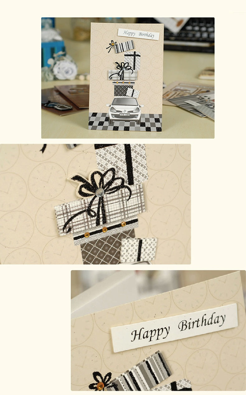 Biglietto di Auguri per Papà con Decorazioni 3D – Cartolina Elegante per Festa del Papà, Compleanno e Ringraziamento