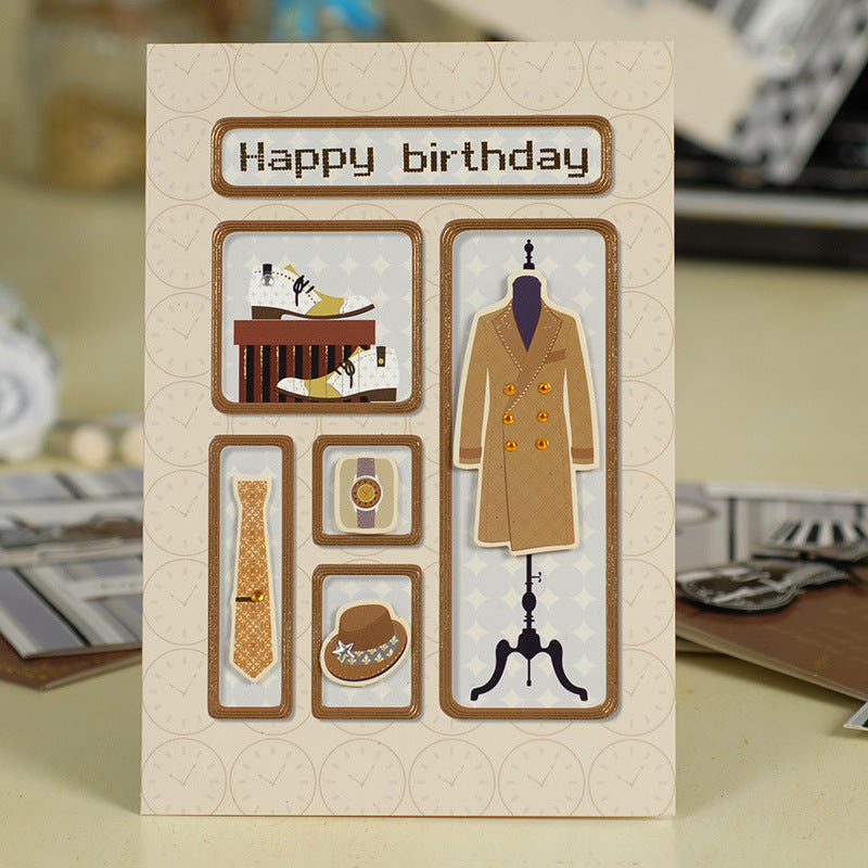 Biglietto di Auguri per Papà con Decorazioni 3D – Cartolina Elegante per Festa del Papà, Compleanno e Ringraziamento