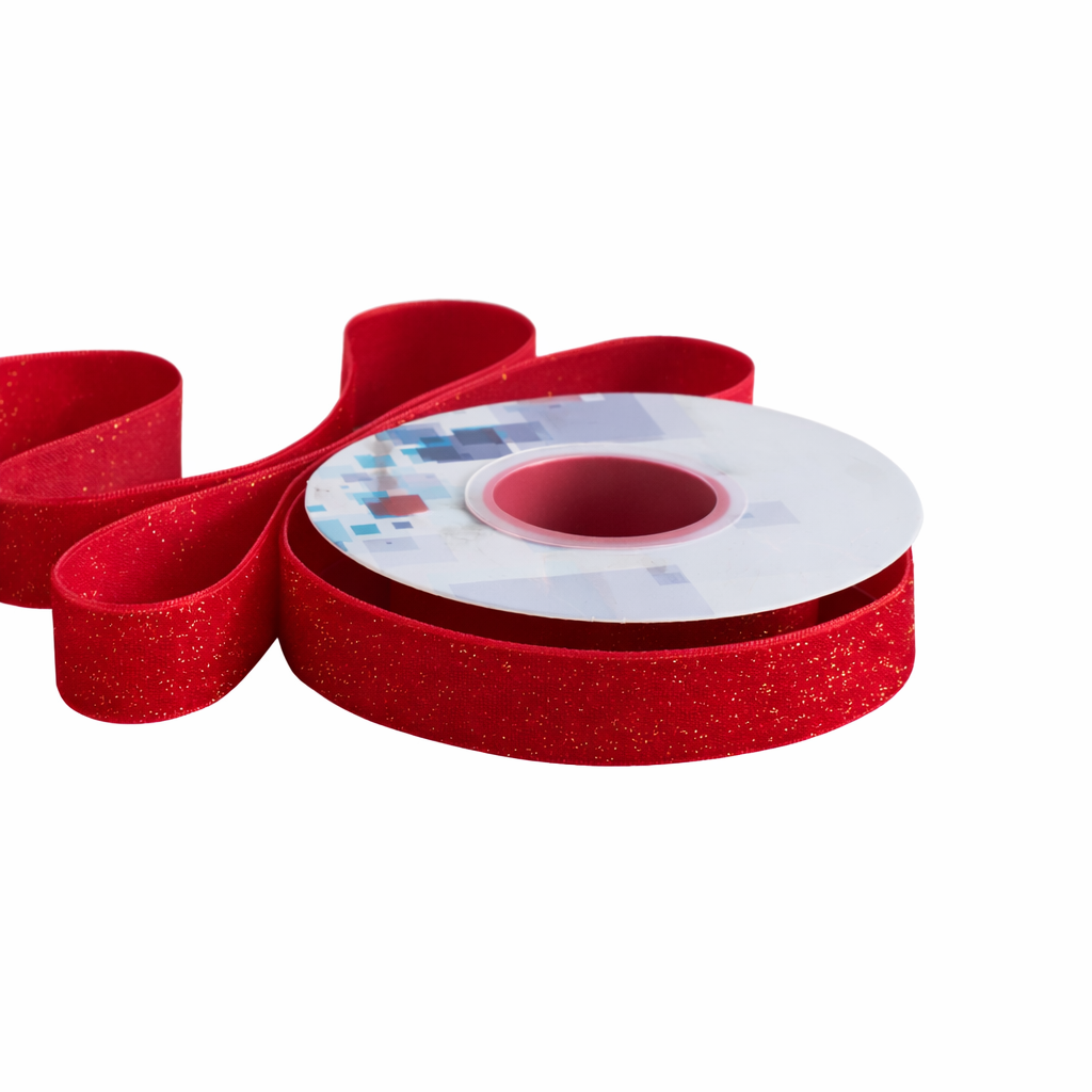 Nastro di Velluto Multicolore 2,5cm x 5 Yard (4,5m) Bobina Singola, Tessuto Morbido per Confezioni Regalo, San Valentino, Ghirlande Natalizie, Bouquet,Bomboniere