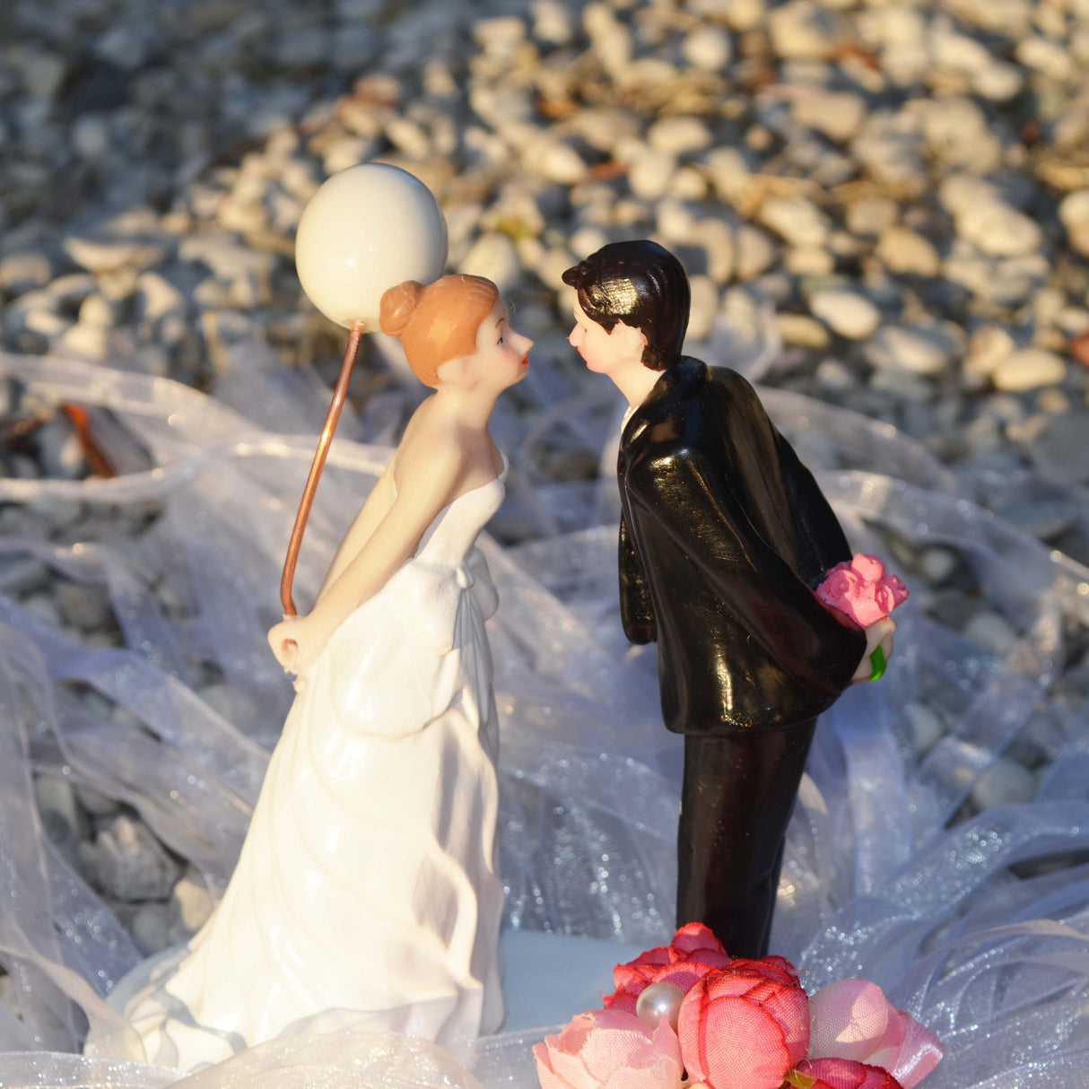 Cake Topper Matrimonio Decorazione Torta Resina Sposo Sposa Palloncino