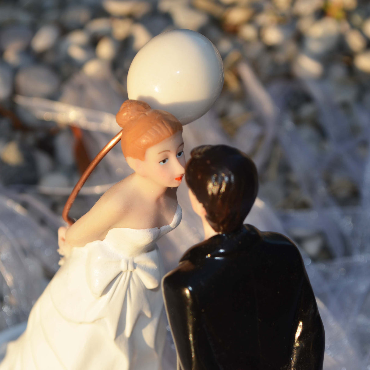 Cake Topper Matrimonio Decorazione Torta Resina Sposo Sposa Palloncino