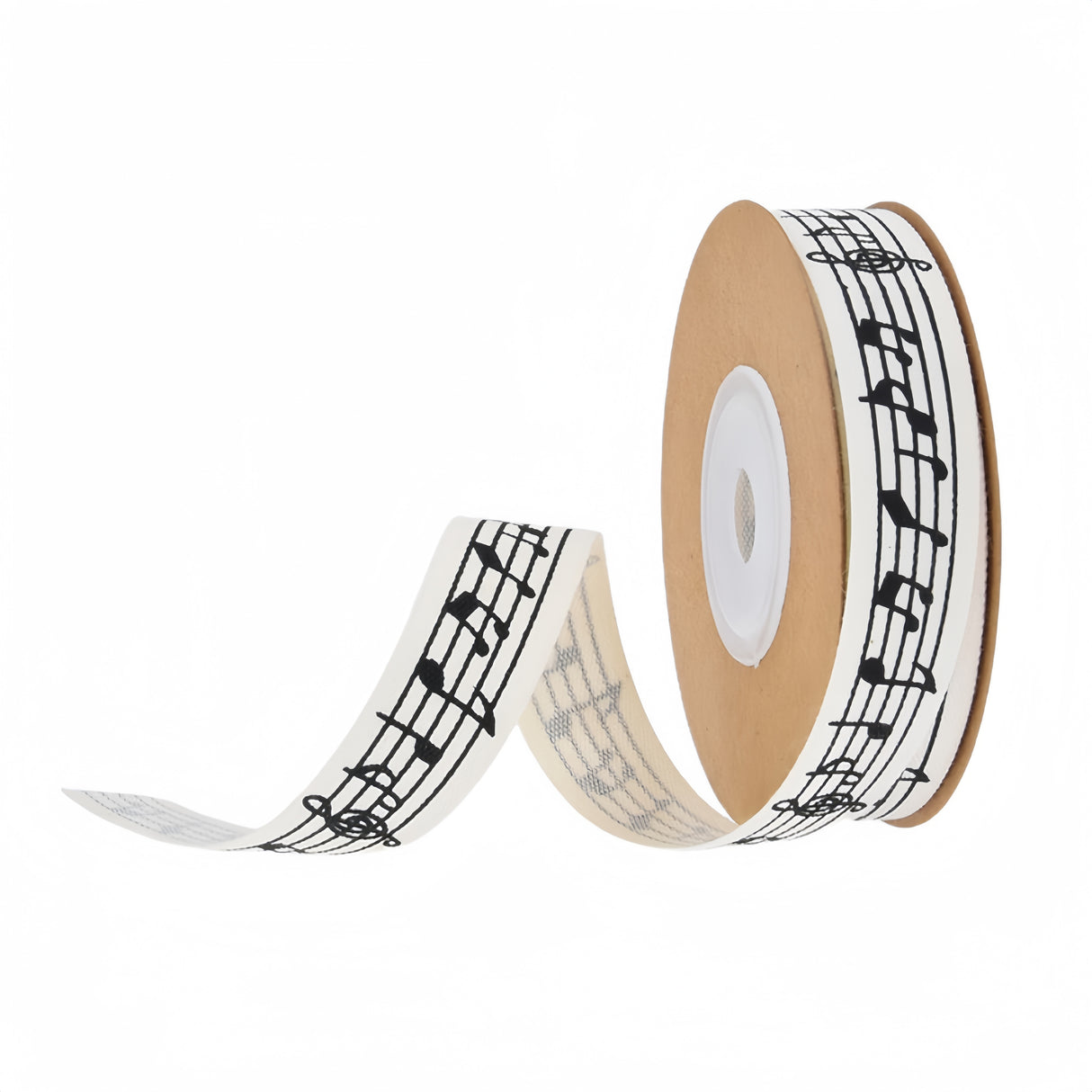 Nastro in cotone 10 metri con larghezza 15mm motivo a note musicali