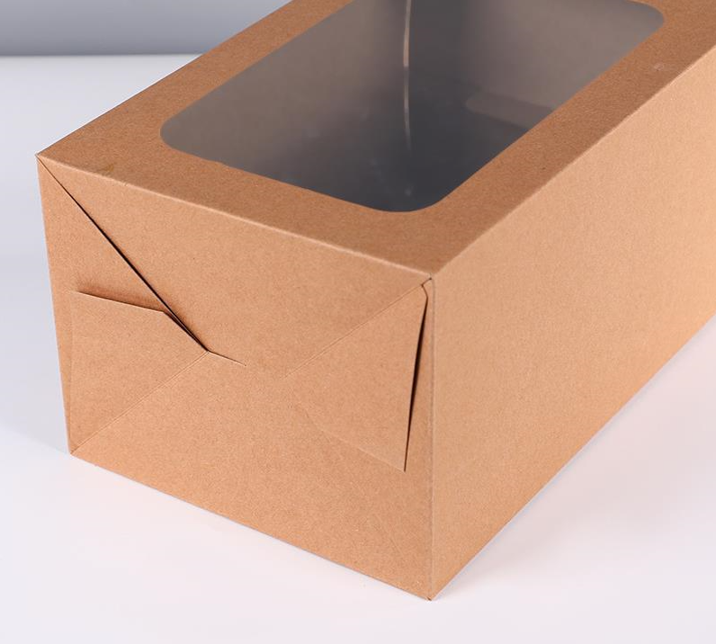 Scatola Cartone Marrone Confezione Regalo con Manico E finestra