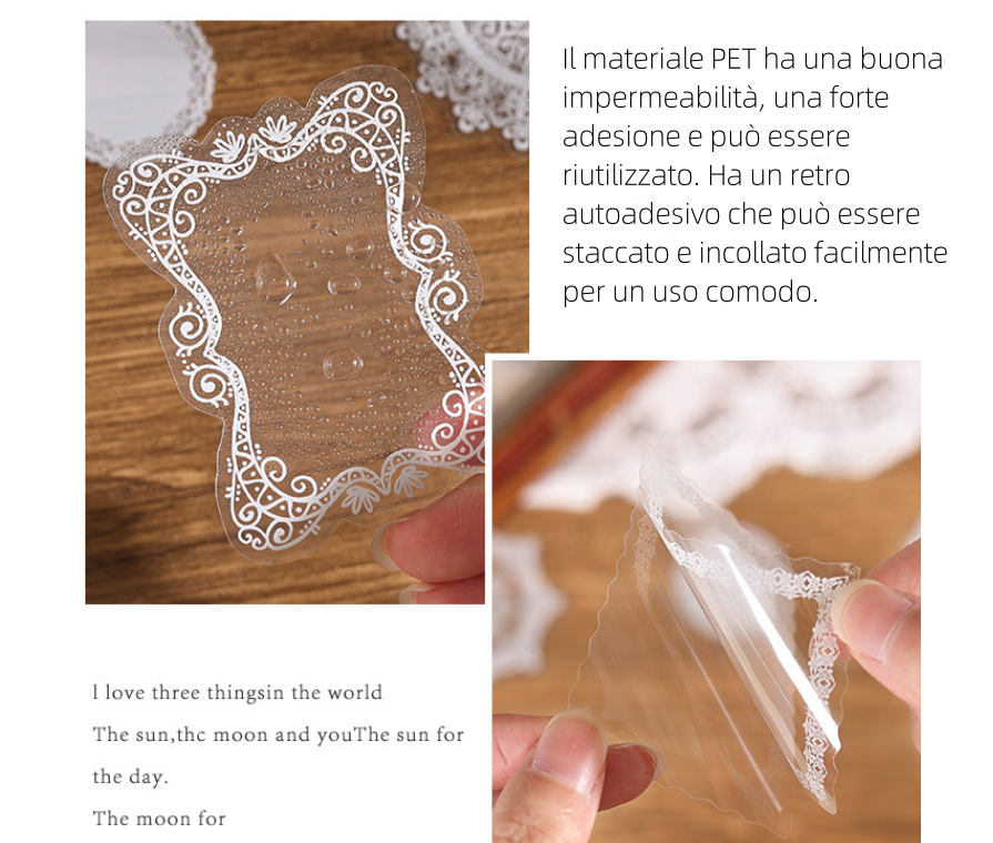 30 ADESIVI PIZZO BIANCO