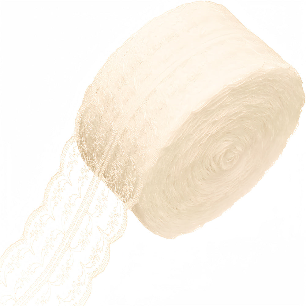 Nastro Rotolo largo 4cm,lunghezza 30 yard motivo floreale in pizzo colorato