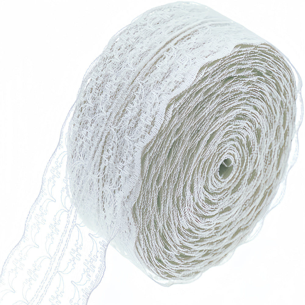 Nastro Rotolo largo 4cm,lunghezza 30 yard motivo floreale in pizzo colorato