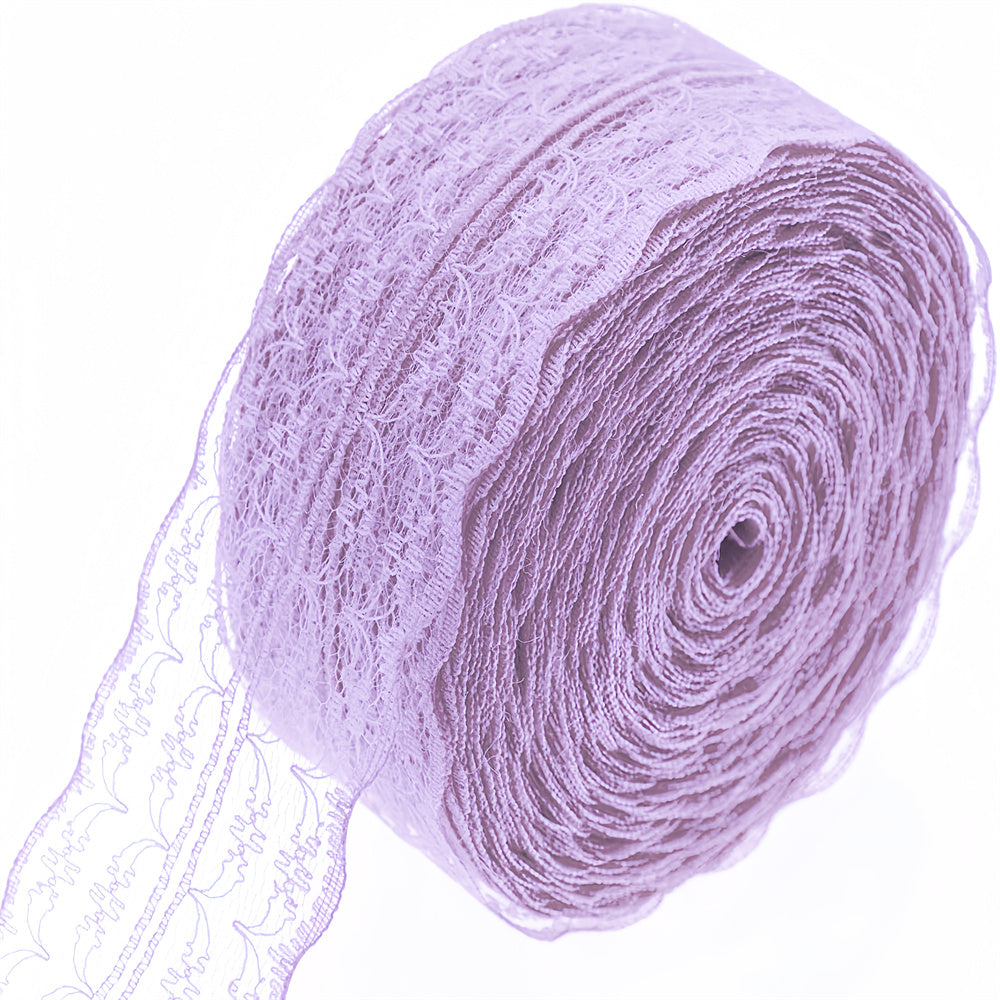 Nastro Rotolo largo 4cm,lunghezza 30 yard motivo floreale in pizzo colorato