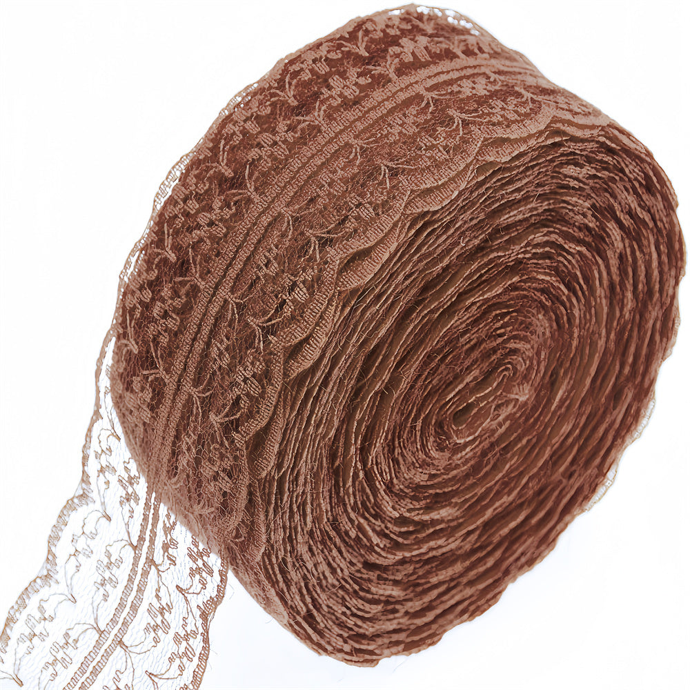 Nastro Rotolo largo 4cm,lunghezza 30 yard motivo floreale in pizzo colorato