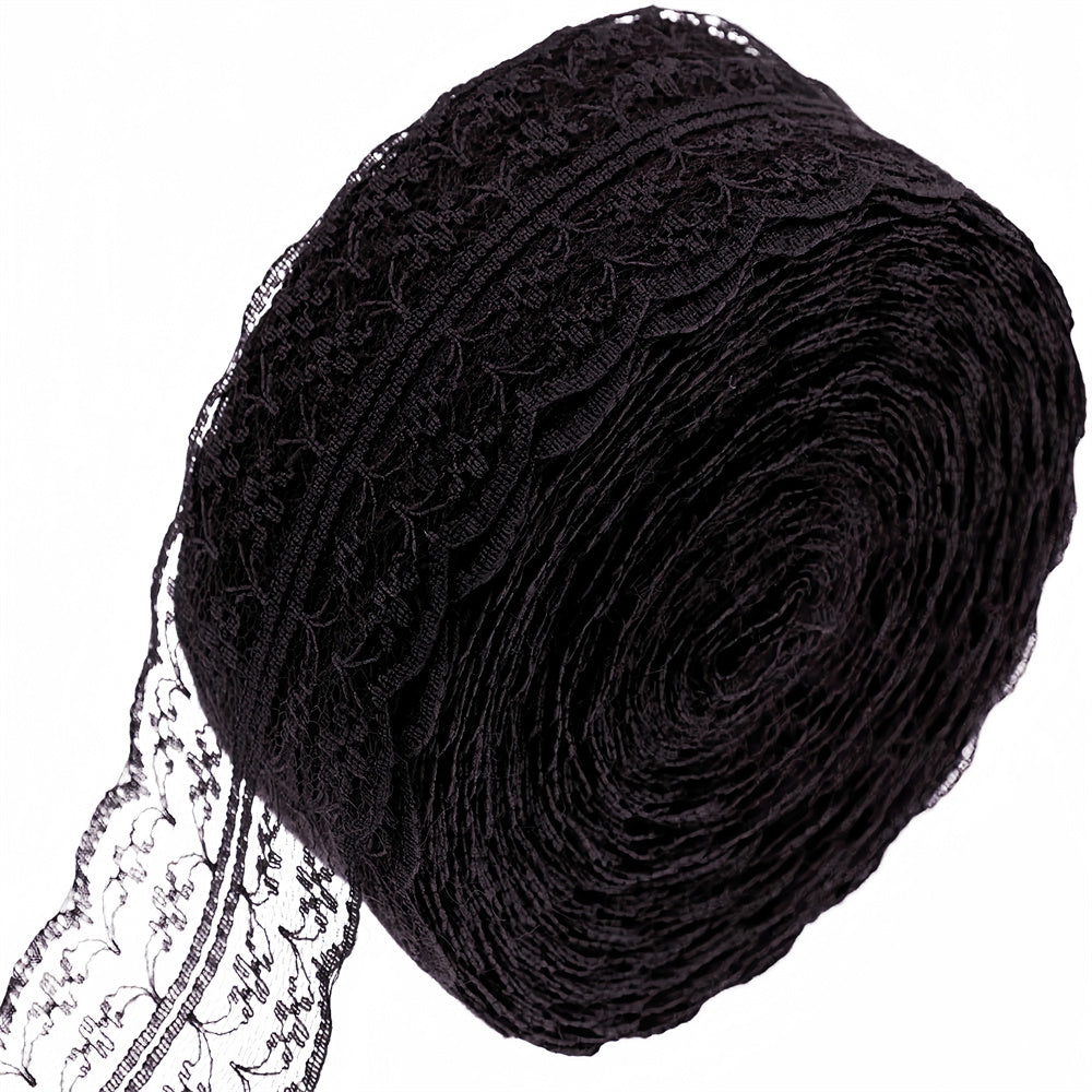 Nastro Rotolo largo 4cm,lunghezza 30 yard motivo floreale in pizzo colorato