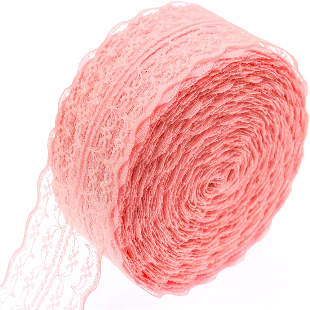 Nastro Rotolo largo 4cm,lunghezza 30 yard motivo floreale in pizzo colorato