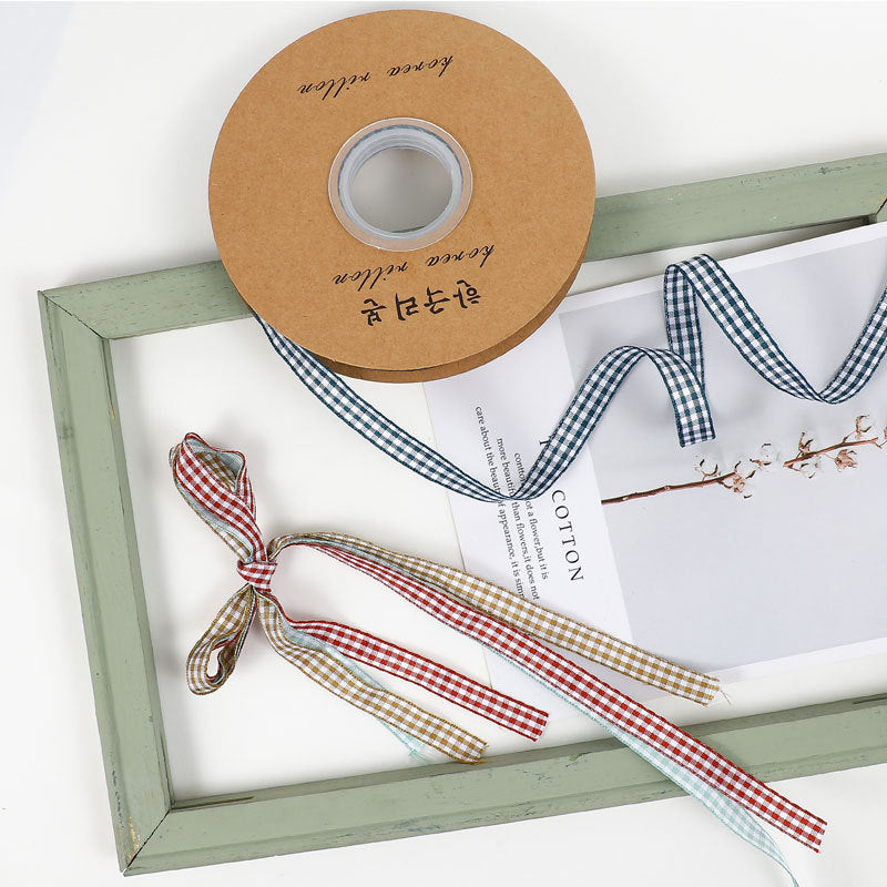 Nastro fantasia scozzese, a righe e quadretti poliestere larghezza 1cm* lunghezza 50 yard