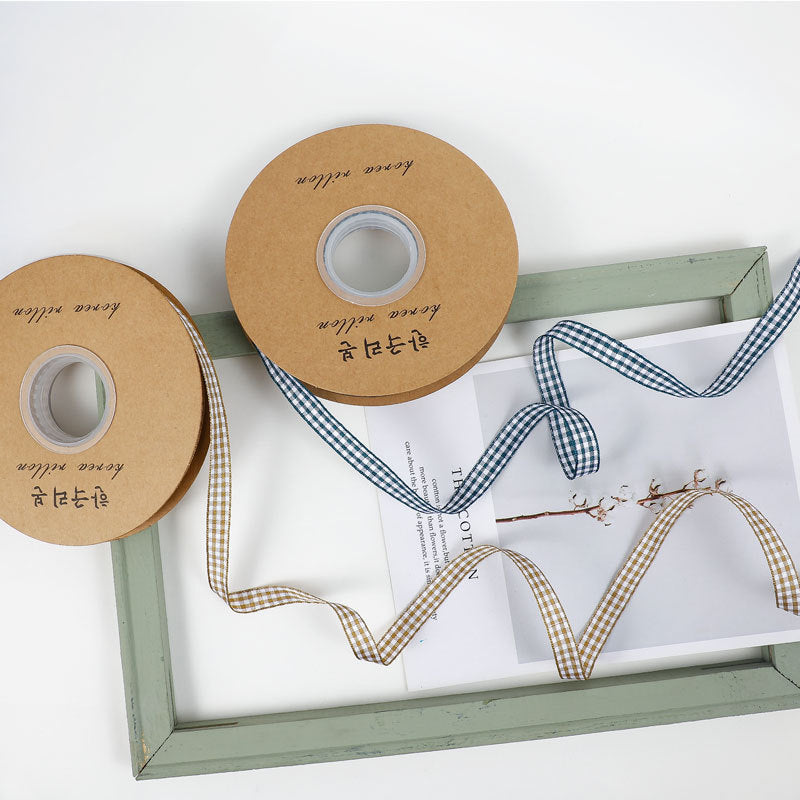 Nastro fantasia scozzese, a righe e quadretti poliestere larghezza 1cm* lunghezza 50 yard