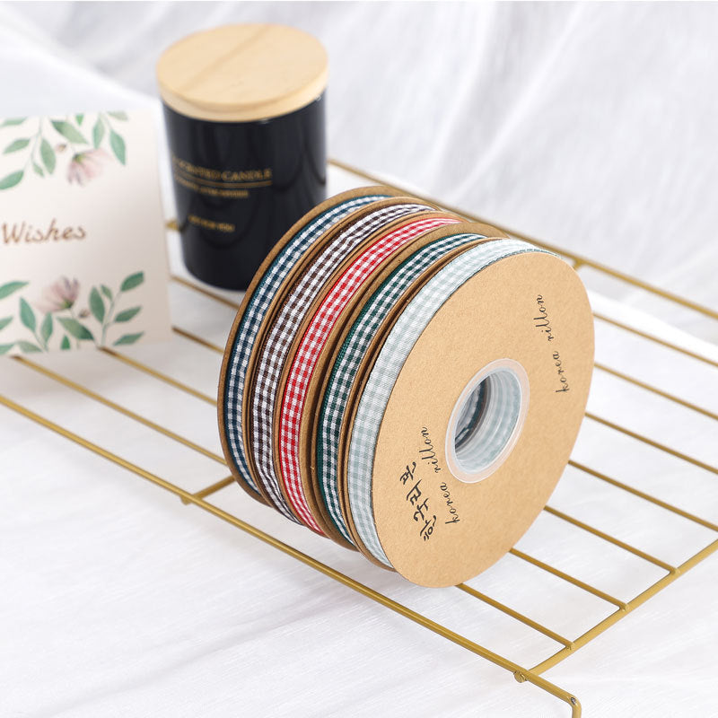 Nastro fantasia scozzese, a righe e quadretti poliestere larghezza 1cm* lunghezza 50 yard