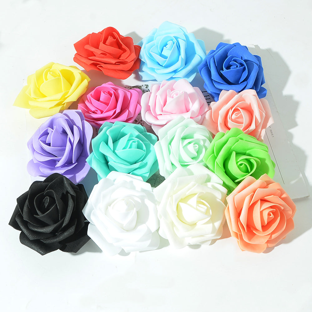 5 pezzi Fiorellini Rose finti Grande 7cm, rose artificiale,Foam PE