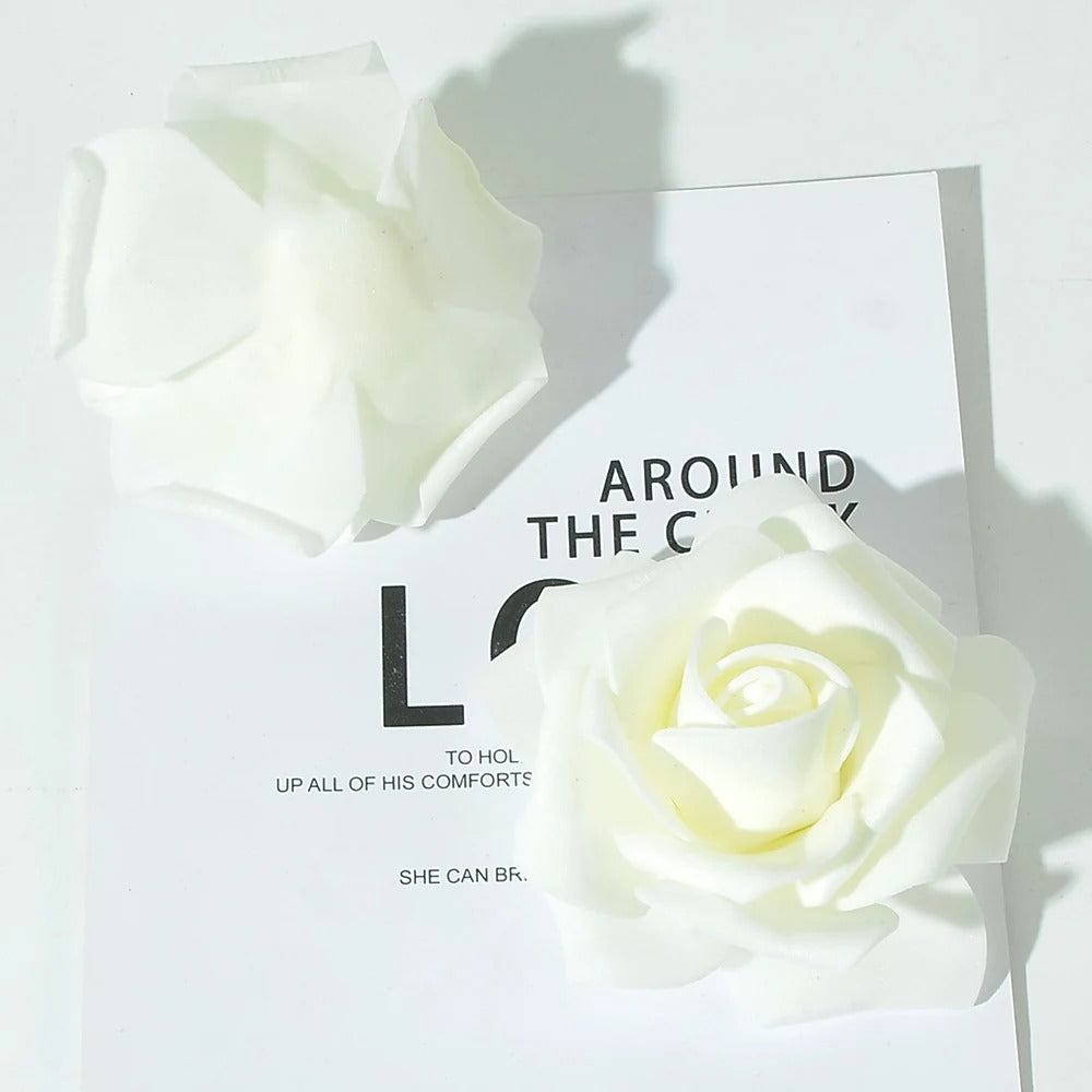 5 pezzi Fiorellini Rose finti Grande 7cm, rose artificiale,Foam PE