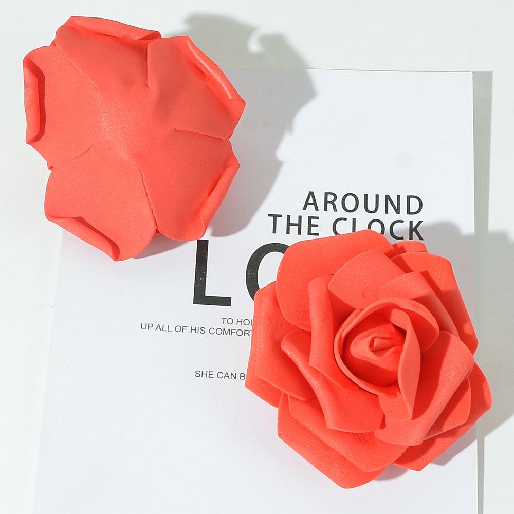 5 pezzi Fiorellini Rose finti Grande 7cm, rose artificiale,Foam PE