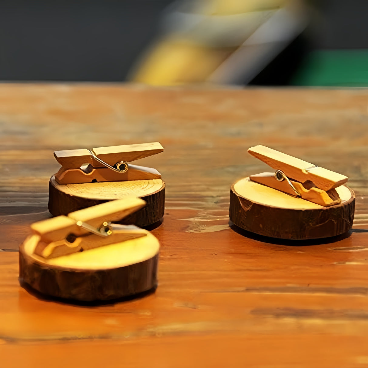 5 Pezzi Calamita Magnete Mollette Legno Ceppi Natura