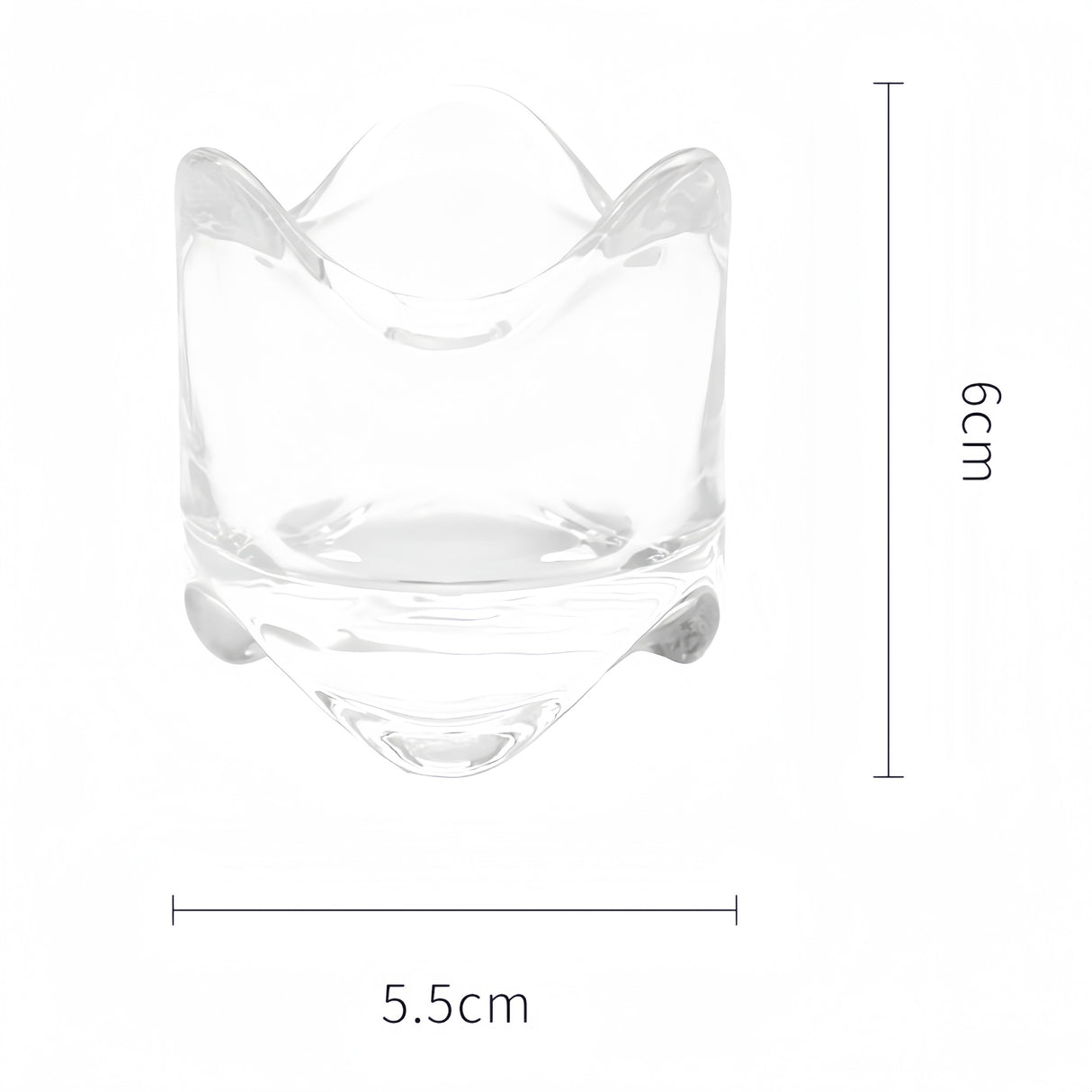 Portacandele Tealight vetro trasparente,da tavolo curvo