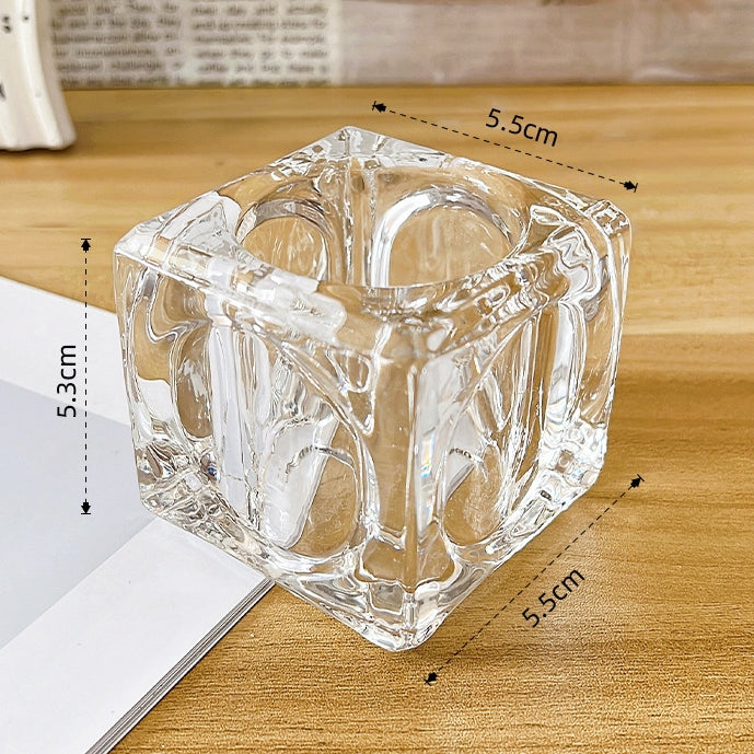 Portacandele Tealight vetro trasparente,da tavolo Cubetto