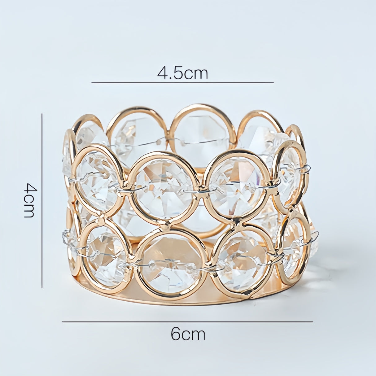 Portacandele Tealight vetro trasparente,da tavolo Diamante