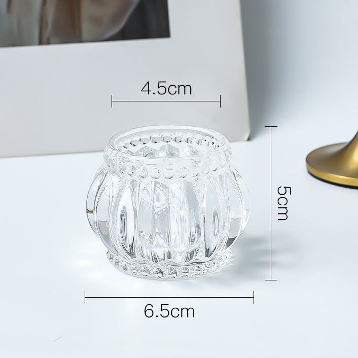 Portacandele Tealight vetro trasparente,da tavolo Zucchine