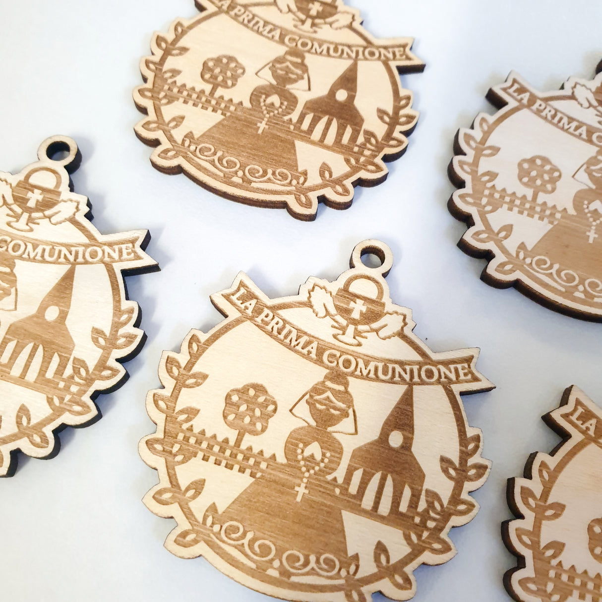 10 Pezzi Pendente Ciondolo Calice legnetti la prima comunione 5cm