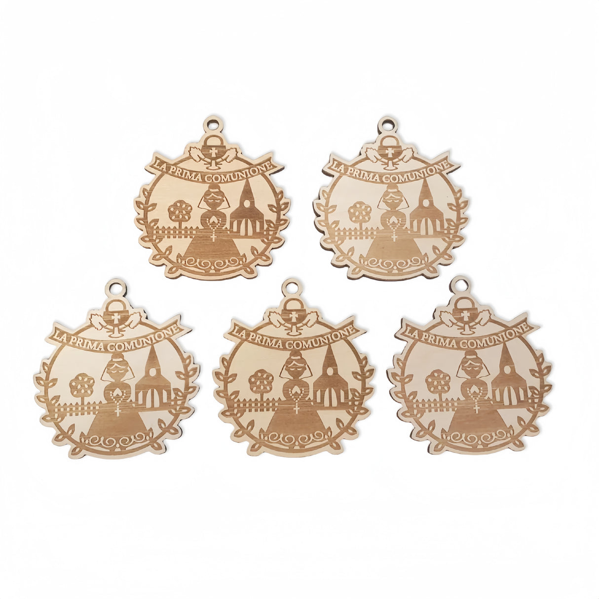 10 Pezzi Pendente Ciondolo Calice legnetti la prima comunione 5cm