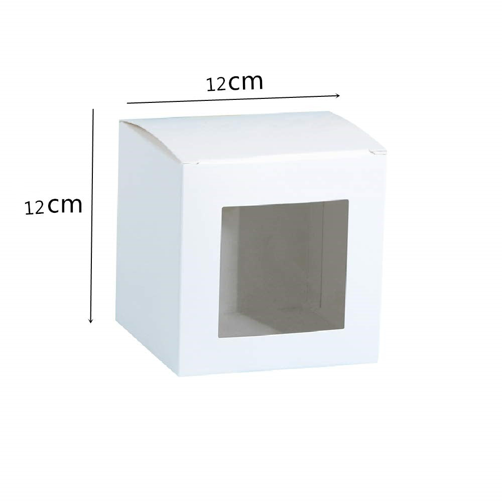 10 Pezzi Scatola Confezione Regalo Bomboniera Con Finestra Colore Bianco 12 * 12 * 12cm