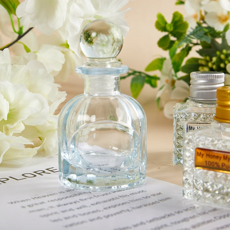 Mini barattolo di miele in vetro, bottiglietta porta profumo, 50ml con coperchio