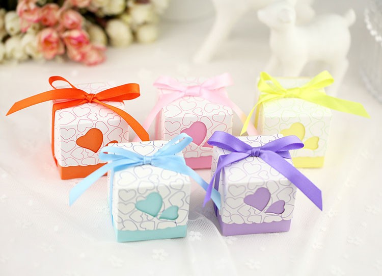 50pz Bomboniere Scatola CUORE Porta Confetti Segnaposto