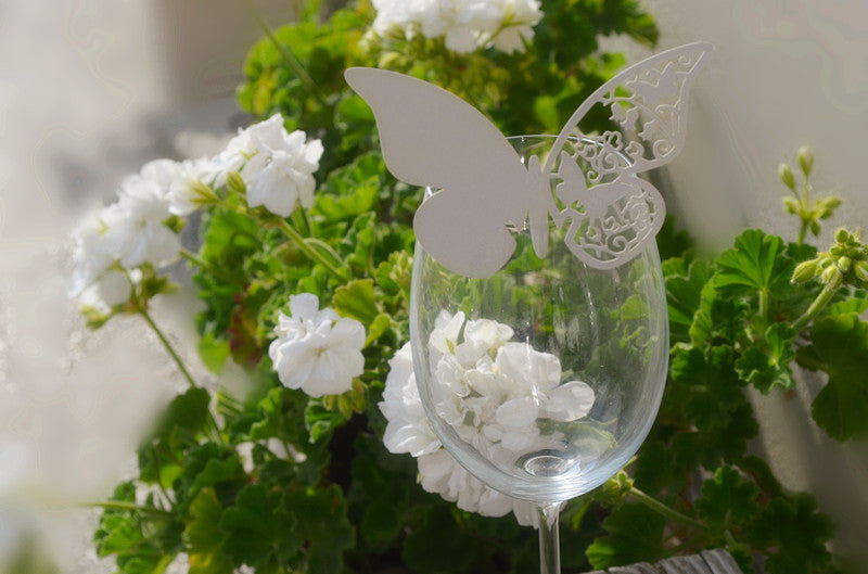 50pz farfalle Segnaposto Segnabicchiere Cartoncino