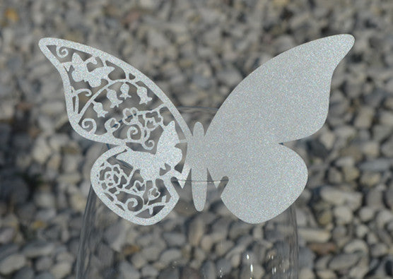 50pz farfalle Segnaposto Segnabicchiere Cartoncino