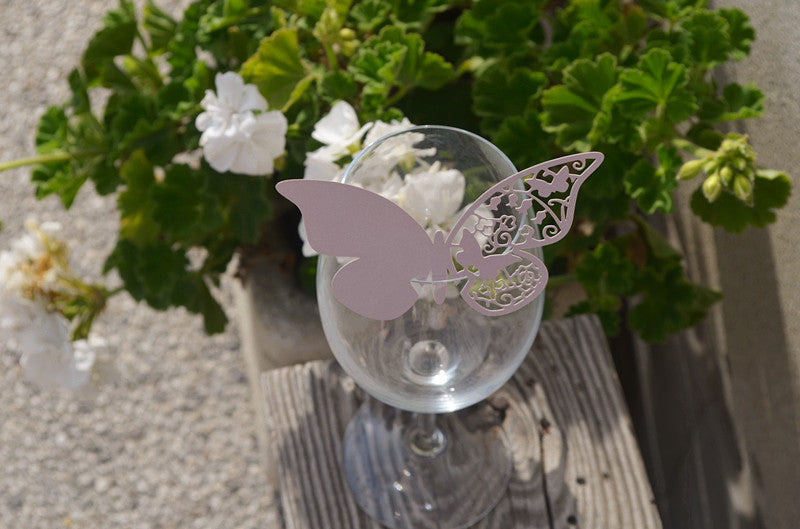 50pz farfalle Segnaposto Segnabicchiere Cartoncino