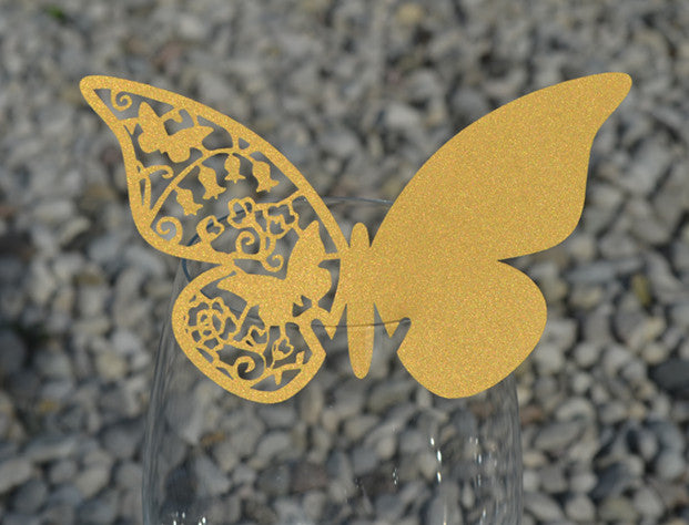 50pz farfalle Segnaposto Segnabicchiere Cartoncino