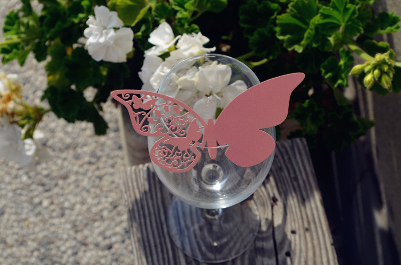 50pz farfalle Segnaposto Segnabicchiere Cartoncino