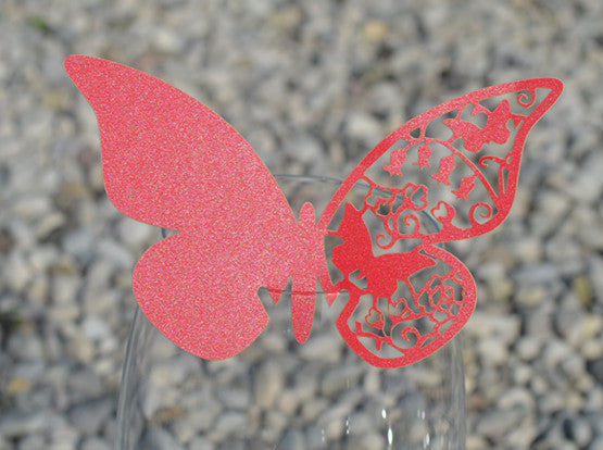 50pz farfalle Segnaposto Segnabicchiere Cartoncino