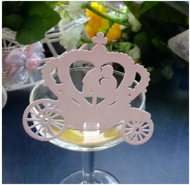 50pz CARROZZA SPOSI Segnaposto Segnabicchieri Segnatavolo