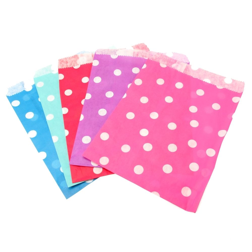 100x bustine 13 * 17CM carta porta confetti,dolce,pane,colorata pois