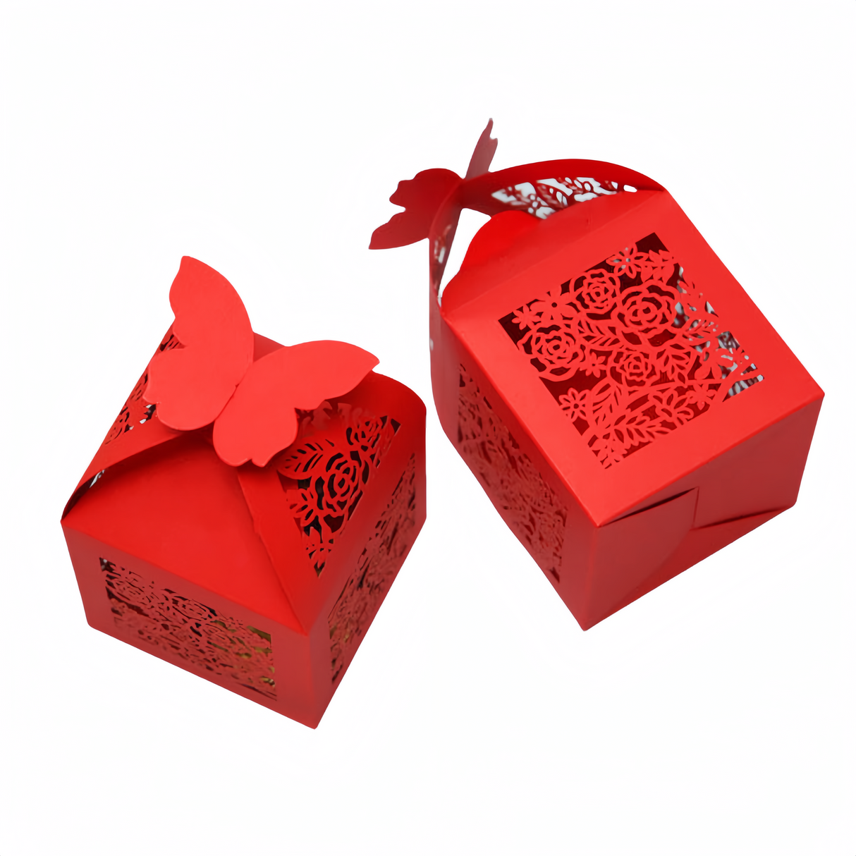 10pz Porta Confetti Farfalle ROSSO PERLATO Laurea