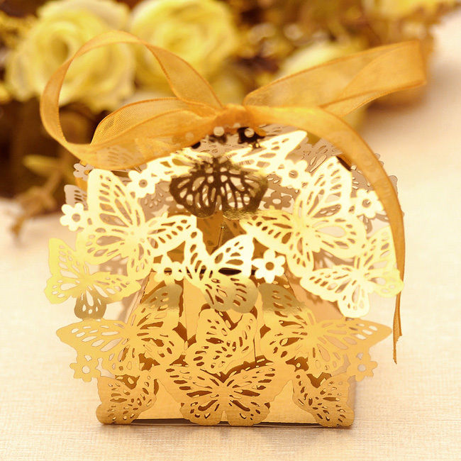 20x Scatole farfalle Portaconfetti Bomboniera anniversario 50 anni