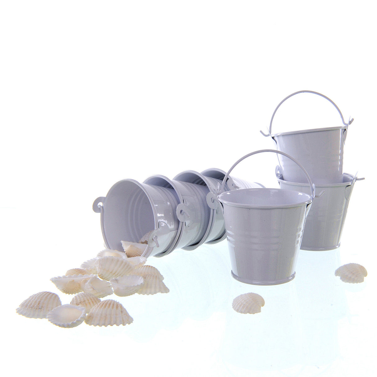 10pz SECCHIELLI LATTA PORTACONFETTI BOMBONIERA