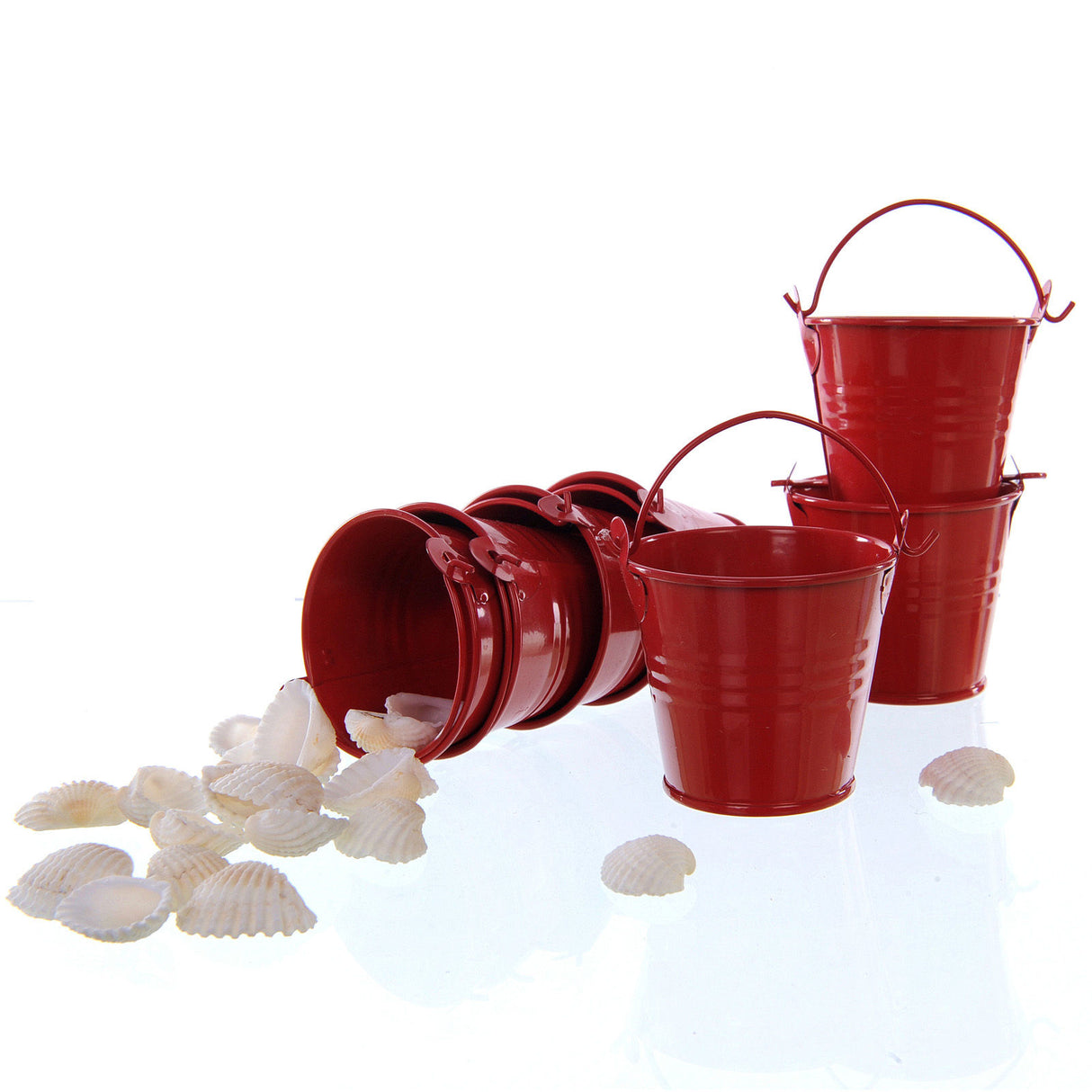 10pz SECCHIELLI LATTA PORTACONFETTI BOMBONIERA