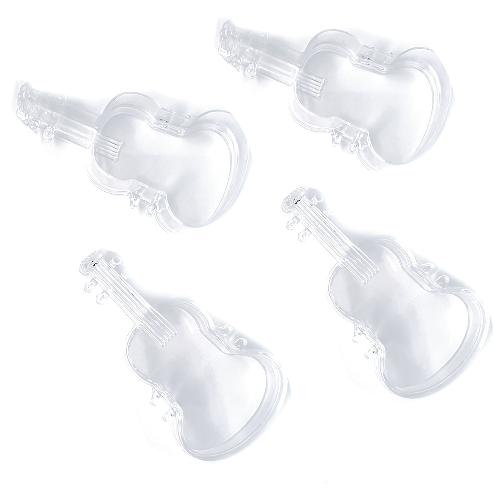 10pz Porta Confetti Trasparente Tema Musica Formato Violino Chitarra