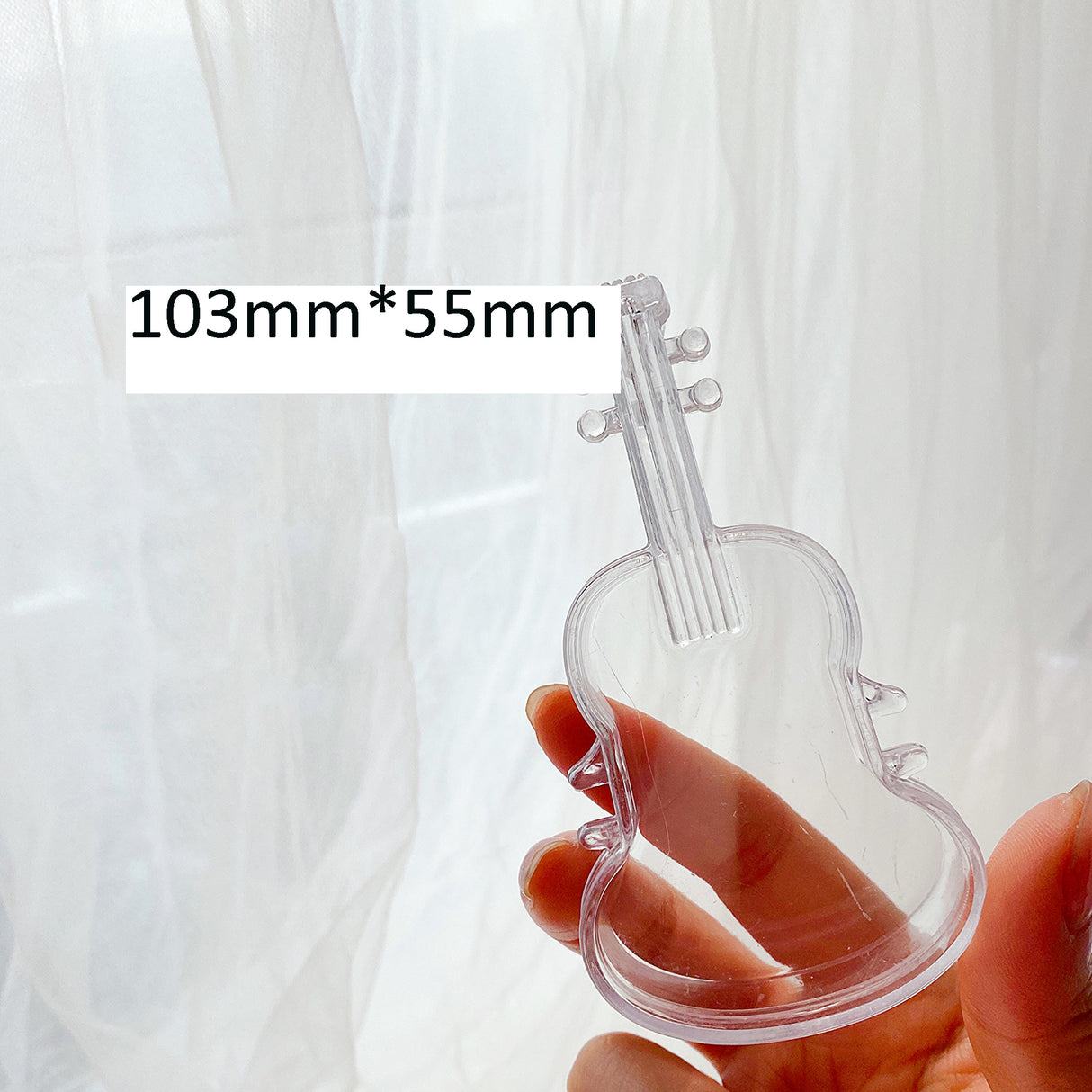 10pz Porta Confetti Trasparente Tema Musica Formato Violino Chitarra