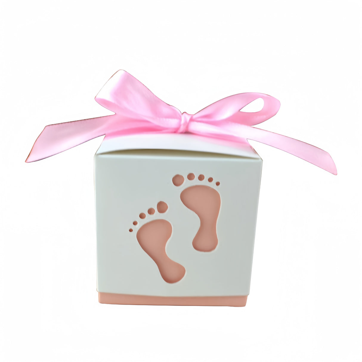 50 Scatola Cubo Piedini Battesimo Nascita Portaconfetti