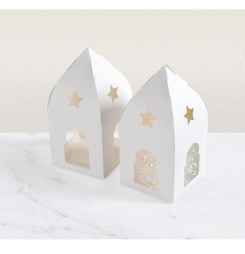 50 Pezzi Scatolina Portaconfetti Porta candela Stella Luna Castello