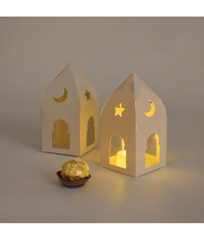 50 Pezzi Scatolina Portaconfetti Porta candela Stella Luna Castello